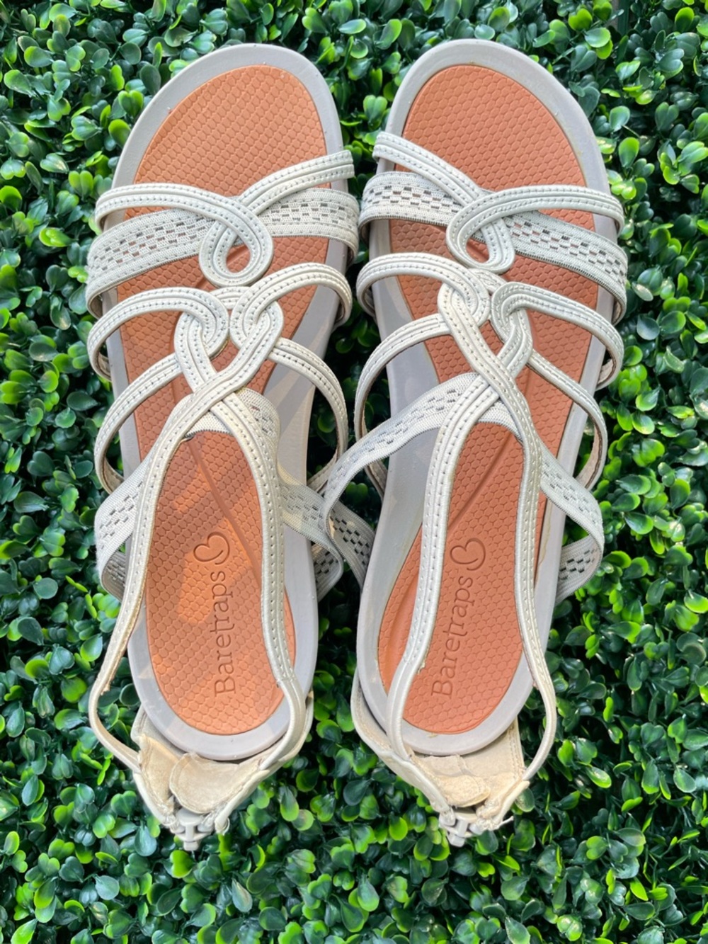 BareTraps solaura women’s beige gladiator wedge Sandals in Cream and Coral
